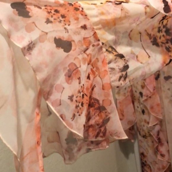 Victoria Secret Ruffle Floral Long Robe Duster M/L - Picture 6 of 8